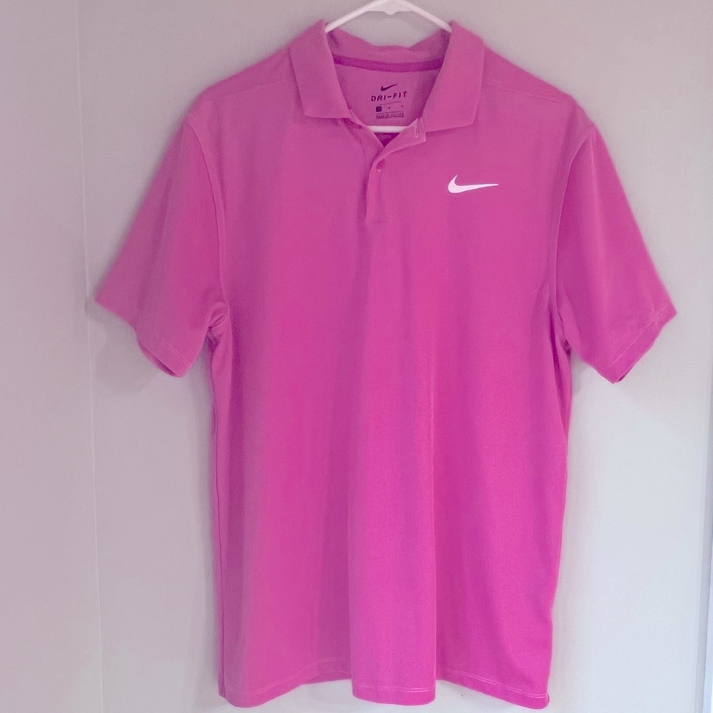 NIKE MEN Dry-Fit Victory Polo Shirt Sport Golf Business Casual Pink White Men M